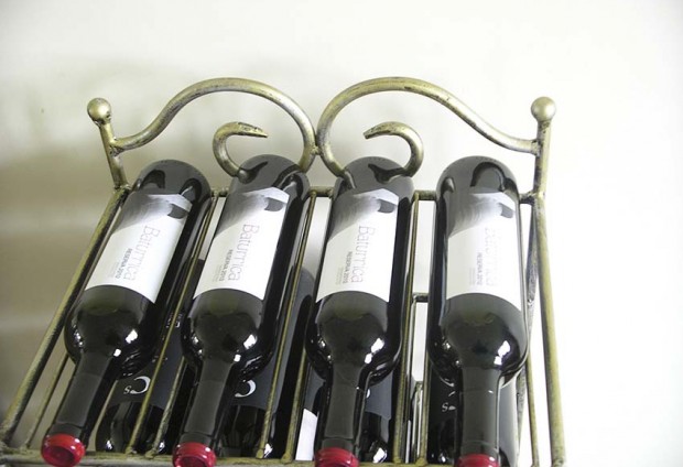 Solid Steel Wine Rack - Brushed Silver-Gold