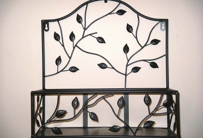 Wrought Iron Wall Shelf Black