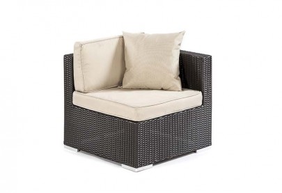 Rattan Garden Sofa Set Modular Component - End Section Only