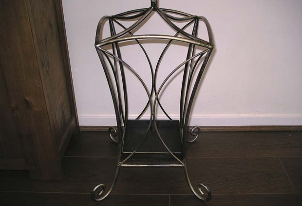 Wrought Iron Coat Stand Brushed Silver-Gold