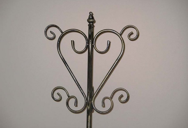 Wrought Iron Coat Stand Brushed Silver-Gold