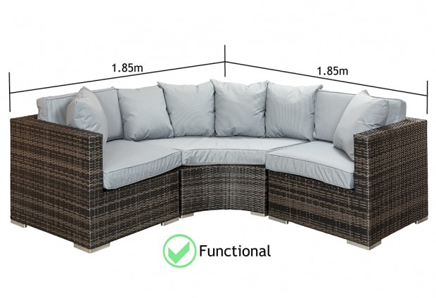 Garden Sofa Set Modular Component - Round Corner