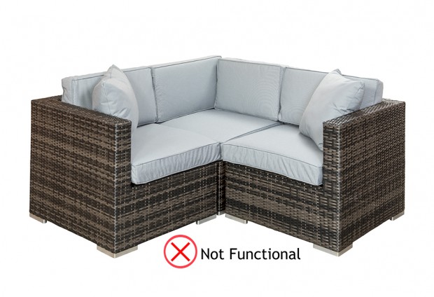 Garden Sofa Set Modular Component - Round Corner