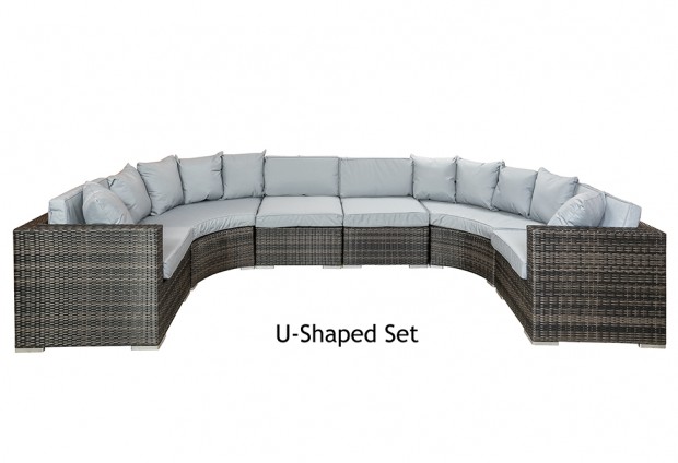 Garden Sofa Set Modular Component - Round Corner